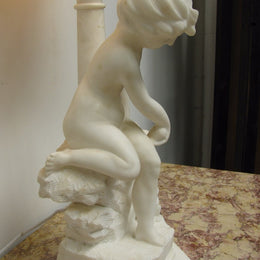 Stunning Alabaster Statue With Lamp