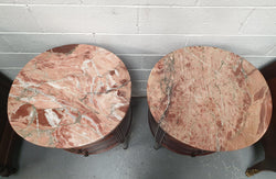 Rare Pair Of Oval Louis XVI Style Inlaid Bedside Drawers | Antique & Vintage | Moonee Ponds Antiques | Australia Wide Delivery