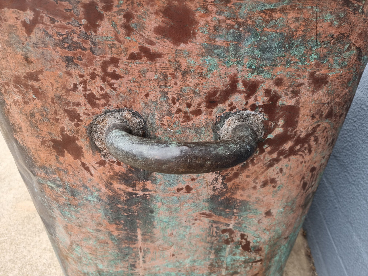 Rare French 19th Century copper and galvanized interior bath tub. In good original condition. Circa: 1850's . Fabulous for inside or outside in the garden.