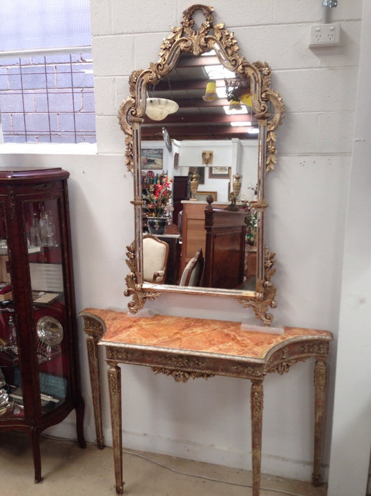 Italian Gilt Console Table And Mirror