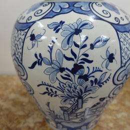 Pair of Victorian Delftware Vases