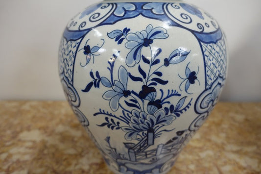 Pair of Victorian Delftware Vases