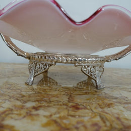 Victorian Glass Satin Ruby Bowl