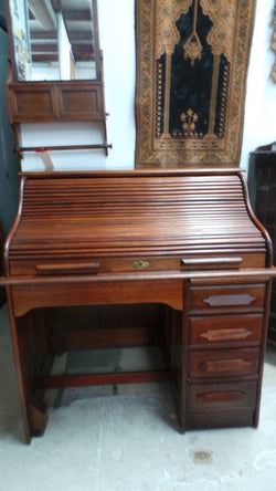 Period Blackwood Roll Top Desk | Antique & Vintage | Moonee Ponds Antiques | Australia Wide Delivery