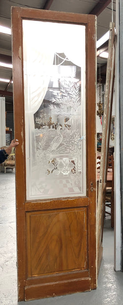 Pair of French Antique Doors With Acid Etched Panels | Antique & Vintage | Moonee Ponds Antiques | Australia Wide Delivery