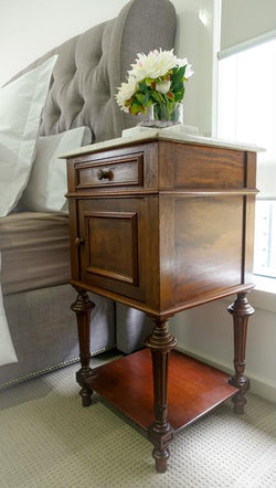 Pair Of French Mahogany Bedside Cabinets-1 | Antique & Vintage | Moonee Ponds Antiques | Australia Wide Delivery