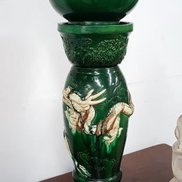 Victorian Majolica Jardiniere With Stand