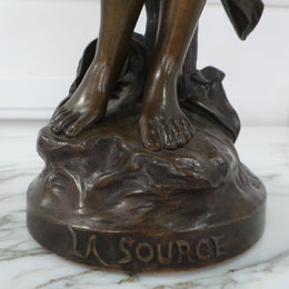 Rare French Bronze Statue Lady Figurine