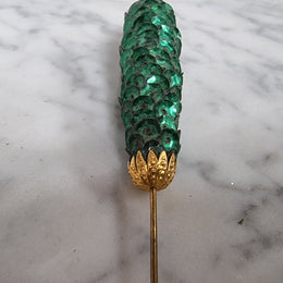 Art Deco Green Hat Pin
