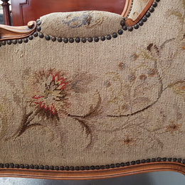French Wing Back Tapestry Arm Chair