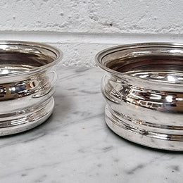 Quality Vintage Sterling Silver wine coasters. London 1969.