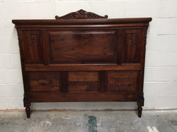 Carved French Walnut Queen Size Bed | Antique & Vintage | Moonee Ponds Antiques | Australia Wide Delivery