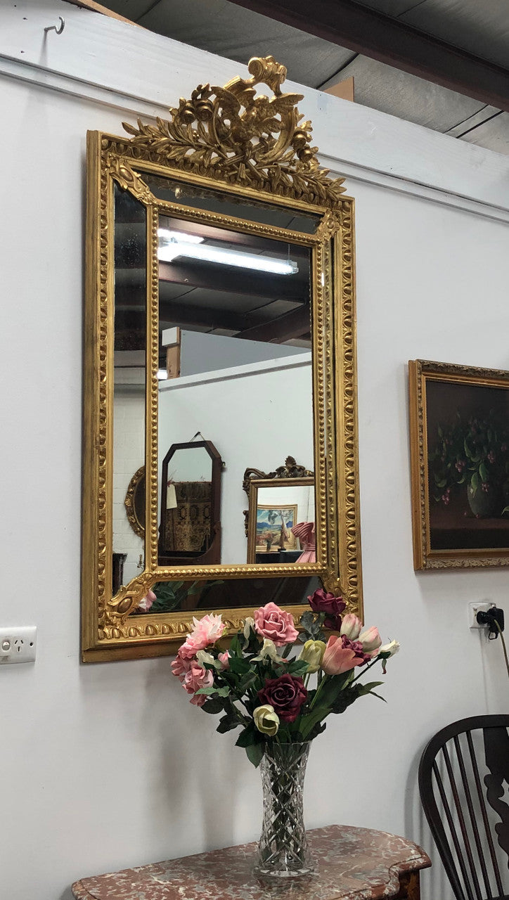 Beautiful French 19th Century Cushion Mirror