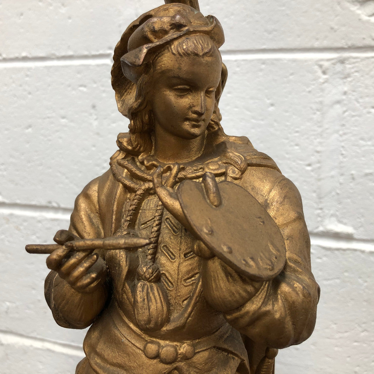 Fabulous Pair Of French Gilt Metal Table Lamps Of "The Artist" & "The Sculptor" | Antique & Vintage | Moonee Ponds Antiques | Australia Wide Delivery