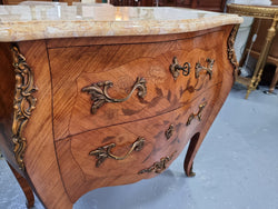 Fabulous French Louis XV Style Inlaid Marble Top Commode | Antique & Vintage | Moonee Ponds Antiques | Australia Wide Delivery