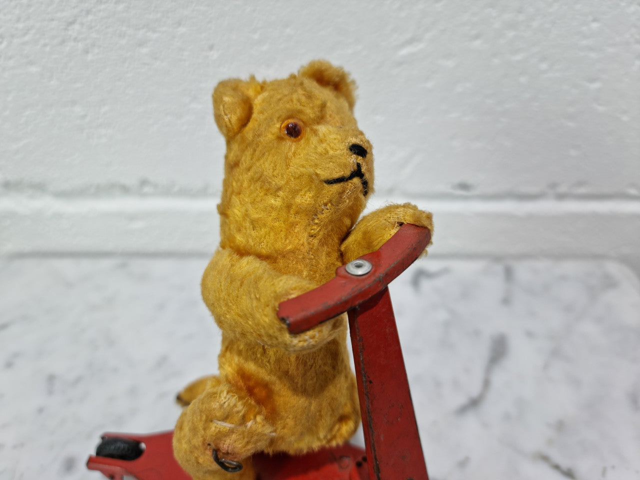 "Gebruder Fendi" Bear Riding Scooter Wind up Toy | Antique & Vintage | Moonee Ponds Antiques | Australia Wide Delivery