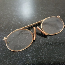 Antique Pince-Nez Reading Glasses Gold Plated