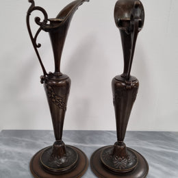 A stunning pair of French Art Nouveau bronze candlesticks. They are of fine quality and in very good condition.