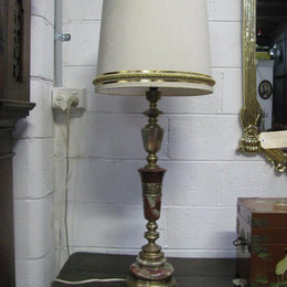Italian Alabaster And Brass Lamp