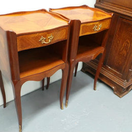 Pair of French Inlaid Bedsides Cabinets