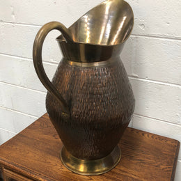 French Arts & Crafts Style Brass & Copper Jug