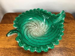 Vintage Murano Cased Glass Bowl In Emerald Green | Antique & Vintage | Moonee Ponds Antiques | Australia Wide Delivery