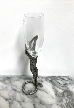 Royal Selangor "Frankli Wild" Leopard-Cheetah Champagne Glass | Antique & Vintage | Moonee Ponds Antiques | Australia Wide Delivery