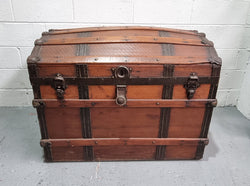 Late Victorian Saratoga Dome Top Travelling Trunk | Antique & Vintage | Moonee Ponds Antiques | Australia Wide Delivery