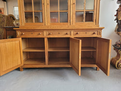 Edwardian Oak Dwarf Bookcase With Six Cupboards & Three Drawers | Antique & Vintage | Moonee Ponds Antiques | Australia Wide Delivery