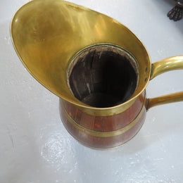 Large French Oak And Brass Banded Measuring Jug