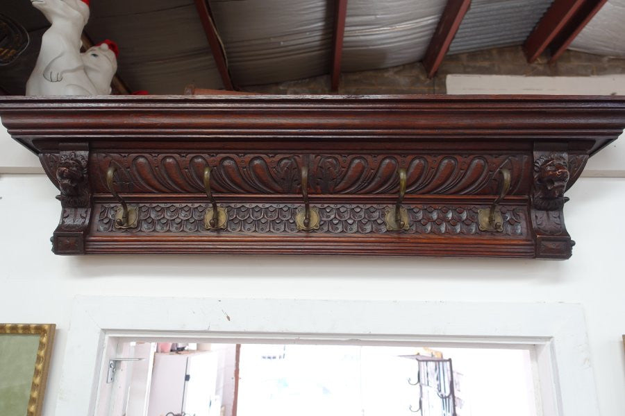 19th Century French Oak Coat Rack