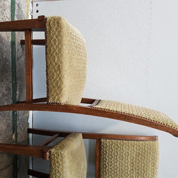 Set Of Six Upholstered Dining Chairs And Two Matching Carvers