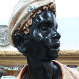 Striking 19th Century Antique Blackamoor Floor Lamp