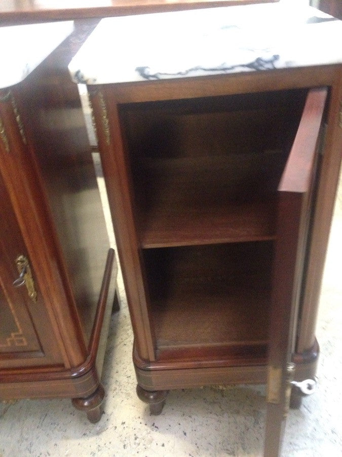 Pair Flame Mahogany Bedsides | Antique & Vintage | Moonee Ponds Antiques | Australia Wide Delivery
