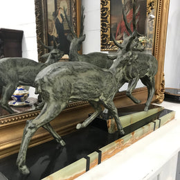 French Art Deco Deer Sculpture-1