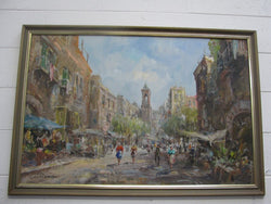 Parisian Street Scene Oil On Board | Antique & Vintage | Moonee Ponds Antiques | Australia Wide Delivery