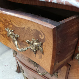 French Louis XV Style Commode With Marble Top