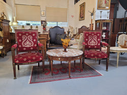 Stunning French Burr Walnut & Marble Top Coffee Table | Antique & Vintage | Moonee Ponds Antiques | Australia Wide Delivery