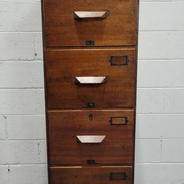 Blackwood four drawer filing cabinet in good original detailed condition.