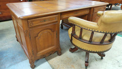 French Oak Partners Desk-1 | Antique & Vintage | Moonee Ponds Antiques | Australia Wide Delivery