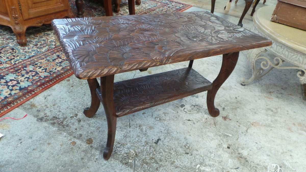 Japanese Hand Carved Coffee Table