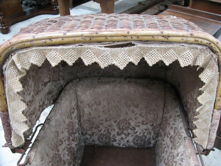 Antique Edwardian Wicker Pram