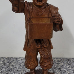 Exceptional Japanese Meiji period boxwood carving of a Peach Seller. Circa 1880's and it is signed to base. It is in good original condition, please view photos as they help form part of the description.