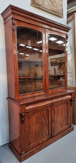 Early Victorian Large Flame Mahogany Bookcase | Antique & Vintage | Moonee Ponds Antiques | Australia Wide Delivery