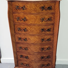 Stunning French Louis XV Style Marble Top Semainier Chest