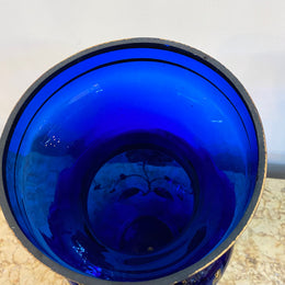 Large Edwardian Bristol Blue & Gilt Enamelled Vase