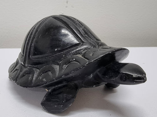 Vintage Hand Carved Zimbabwe Hard Stone Turtle