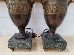 Antique Pair of French Urns on Marble Table\Bedside Lamps | Antique & Vintage | Moonee Ponds Antiques | Australia Wide Delivery