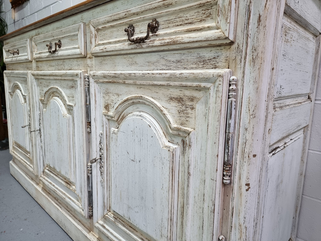 19th Century French Painted Three Door Oak Buffet | Antique & Vintage | Moonee Ponds Antiques | Australia Wide Delivery