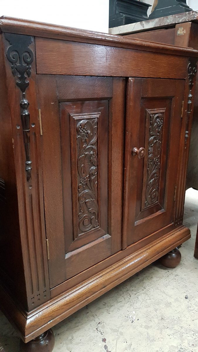 Petite French Oak Carved Two Door Cabinet | Antique & Vintage | Moonee Ponds Antiques | Australia Wide Delivery